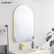 Arch-Shaped Bathroom Mirror Toilet Wall Hanging Mirror Household Minimalist Self-Adhesive Wall Hanging Toilet Cosmetic M