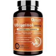 NATURE TARGET Ubiquinol CoQ10 200mg With PQQ &Amp; Turmeric, 120 Count