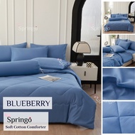 SPRINGO Plain Colour Comforter Soft Cotton Summer Comforter Single Queen Quilt Comforter Cooling Air