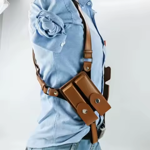 New Tactical Chest Pack Concealed Underarm Outdoor Cowhide Holster 1911 Glock Quick Draw Holster Glo