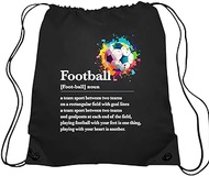 Haizct Football Definition Drawstring Backpacks, Unisex Drawstring Soccer Bags for Gym Shopping Sport, Soccer Gifts for Soccer Men Women Soccer Lover Soccer Coach, Soccer Player Gift, Black, 16.5x14.6