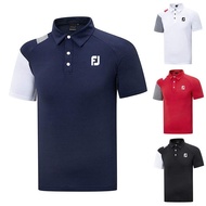 [FJ] Summer golf Men's Short-Sleeved Sports Breathable Wicking polo Shirt golf Men's Loose T-Shirt S