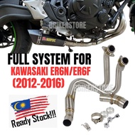 ER6N Motorcycle Exhaust ER6 Steel Versys 650 FULL SYSTEM Set SLIP ON Link Pipe Headers z650 Kawasaki