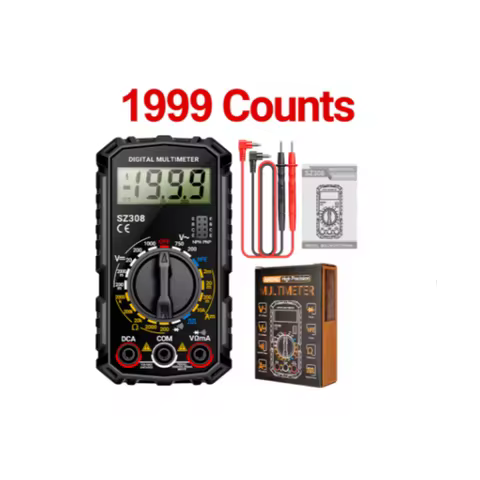 ANENG SZ308 Square Wave Digital Tester 1999 Counts HFE Triode Buzzer Multimeter AC/DC Voltage 10A Cu