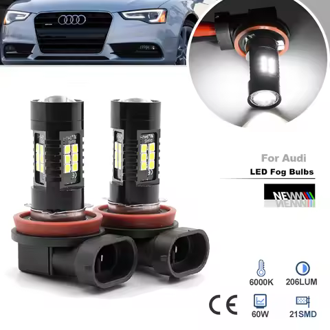 2PCs For Audi A4 B8 B9 13-19 A3 8V 15-17 A5 12-17 Canbus LED H8 H11 Fog Lamp Bulbs Headlight No Flic