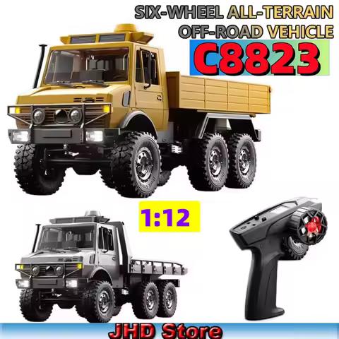 JHD For JJRC C8823 RC Off-Road Remote Control Car 1:18 Unimog Six Wheel Drive Full Proportion Climbi