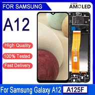 52b 6.5 Original LCD For Samsung Galaxy A12 A125 SM-A125F A125F/DS Display LCD with frame Touc 3SA