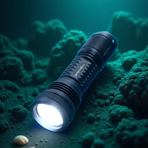 DL-B22N Aluminum Alloy 2500 Lumen Tight-Beam IP68 150M Waterproof Rechargeable Underwater Diving Fla