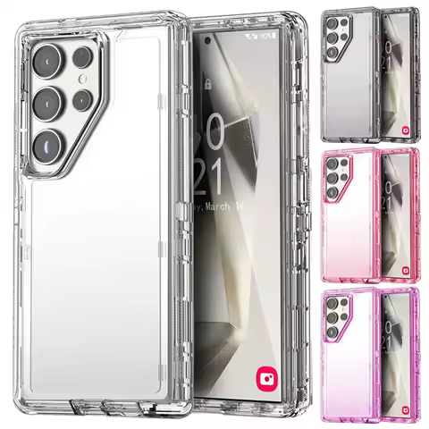 Heavy Duty Transparent Bumper Shockproof Otterbox Case for Samsung Galaxy S25 Ultra S23 S20 S22 S21 