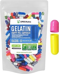 Capsules Express- Size 0 Multi Color Empty Gelatin Capsules - Kosher Certified - Gluten-Free Pure Bo