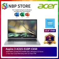 Acer Aspire 3 A315-510P-C6S0 15.6'' FHD Laptop Pure Silver ( N100, 8GB, 512GB SSD, Intel, W11, HS )