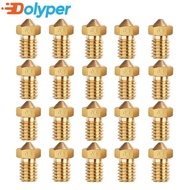 20pcs E3D Nozzles M6 0.2/0.3/0.4/0.6/0.8/1.0mm Brass Nozzle Extruder Print Head for 1.75mm Filament 