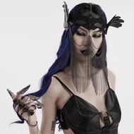 哥德精靈族戰士神話蝙蝠面具 / 可拆鏈條