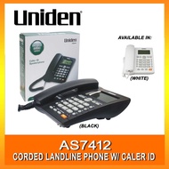UNIDEN AS7412 Big LCD Corded Landline Phone With Caller ID & Speakerphone (Black & White)