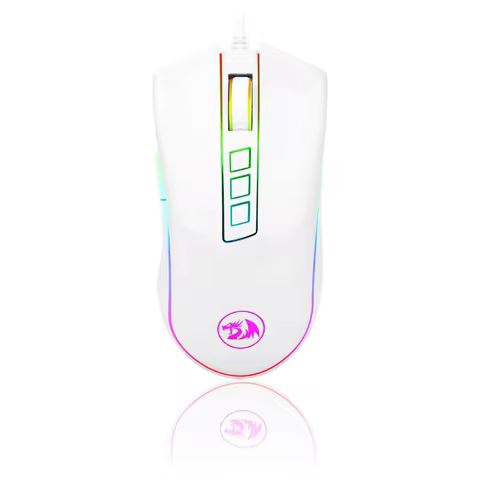 Redragon M711 Cobra Gaming Mouse 16.8 Million RGB 10,000 DPI 7 Programmable Buttons, White