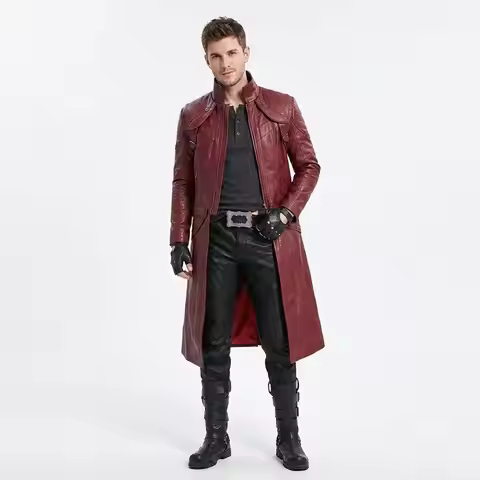 DMC 5 Dante Cosplay Costume Man Leather DMC 5 jACKET Halloween SUITS