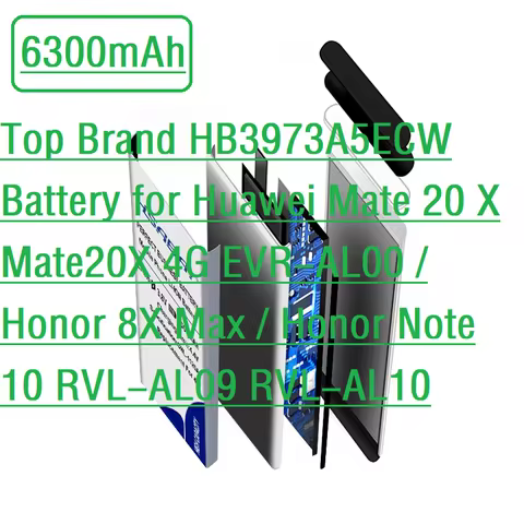 Top Brand HB3973A5ECW 6300mAh Battery for Huawei Mate 20 X Mate20X 4G EVR-AL00 / Honor 8X Max / Hono