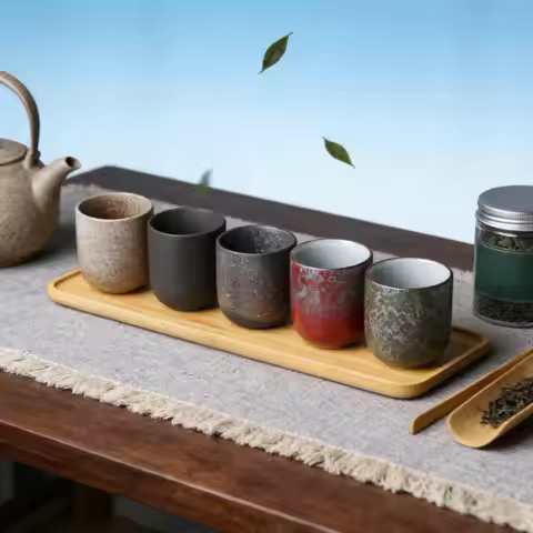 New Vintage Japanese Ceramic Cup 120-150ml For Gongfu Tea Sake Coffee Healthy Living Friend Gift Tab