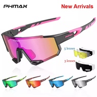 PHMAX Cycling Sunglasses Outdoor Sports Polarized Ultralight Cycling Glasses Photochromic Men Women 