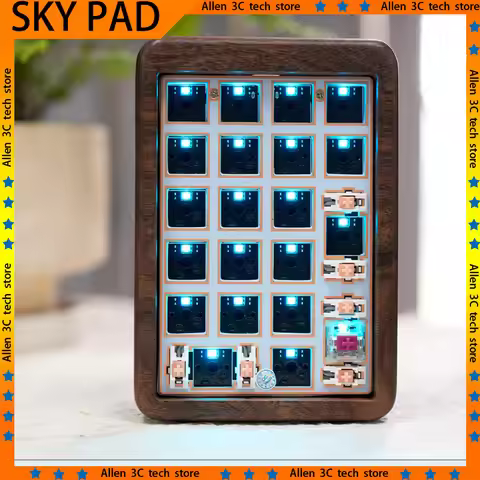 Numpad Walnut Mini Mechanical Keyboard Kit Wireless 3Mode Bluetooth Hot Swap RGB Programmable Keypad