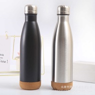Cork Bottom Cola Bottle Double Layer Cola Bottle Stainless Steel Vacuum Insulated Water Bottle Outdo