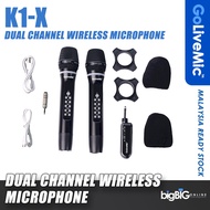 Golive K-1X Multifunctional Dual Channel Wireless Microphone Cordless Handheld Mic LCD Display Profe