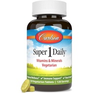 Carlson - Super 1 Daily, Formula Multi-Vitamin Vegetarian, Kesejahteraan Optimum, 120 Tablet J2Z7