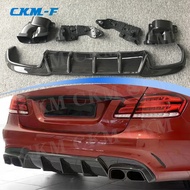 For W212 E63 Carbon Fiber Rear Bumper Lip Spoiler For Mercedes Benz E Class E260 E300 E400 AMG 2014-
