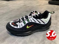 S.G NIKE AIR MAX 98 HIGHLIGHTER 黑白 螢光綠 斑馬 鋼彈 慢跑 男 640744-015