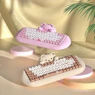 Cat Keyboard C68 Cute Silicone Hotswap Keyboard Keycap Set Bluetooth Wireless Wired 2.4GHZ Three Mod