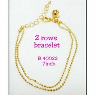 2 rows gold balls bracelet B 40022