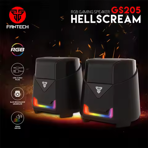 FANTECH HELLSCREAM GS205 Gaming Speakers USB And 3.5MM Plug Mini Wired RGB Speakers for PC LAPTOP Sp