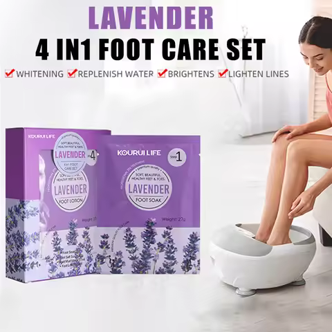 15Sets Pedicure Jelly Foot Soak Kit 4 in 1 Salt Soak Sugar Scrub Moisture Mask Massage Cream for Sal