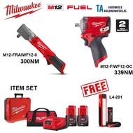 MILWAUKEE M12 FUEL COMBO SET FIWF12-OC FRAIWF12 L4201 IMPACT WRENCH 12MM