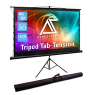 Akia Screens 92 inch Tab Tension Portable Projector Screen with Stand and Bag, 4:3 16:9 8K 4K HD, Bl