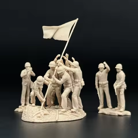 1/72 Scale Resin Model kit World War II Pacific War American flag-raising soldiers Iwo Jima Military