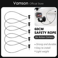 Stainless Steel Silver Black Safety 60cm Tether Lanyard Strap for GoPro Hero 13 12 11/10/9/8/7/6 for