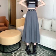American Style Workwear Suit Pure Color Pleated Mini Midi Skirt Womens A-Line Skirt Berkeley Umbrell
