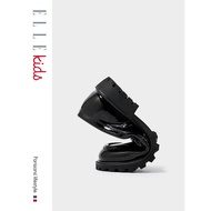 Girl Shoes-ELLE kidsKasut Kanak Budak Perempuan Perempuan Kulit Benar Berwarna Hitam2021Musim Luruh 