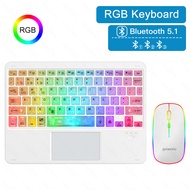 [🇲🇾Stock&COD]🚀 GOOJODOQ Bluetooth Wireless Keyboard Clear Crystal RGB LED With Touch English For Pho