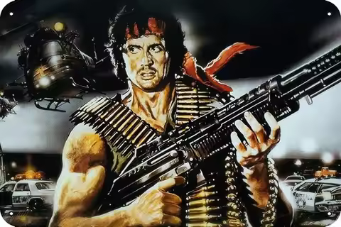 First Blood Poster Metal Tin Sign Movies & TV Series Wall Decor