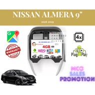 Nissan Almera CAR OEM CASING 2012-2015 /2016-2019/2020/ 9INCH / 4GB RAM ANDROID PLAYER/IPS+2.5D