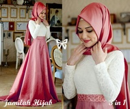 Hijab Jamilah Bordir New - Merah Salem