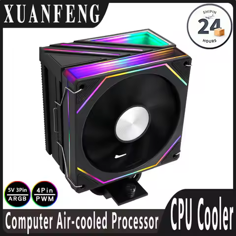 XUANFENG 120mm Argb Fan mute Cpu Air Cooler LGA2011-3 115x 18xx Efficient Black 4 Heat Pipe Compatib