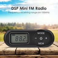[countless1.sg] Portable Mini FM Radio LCD Digital Display FM Receiver Retro FM Player Style DSP with 3.5mm Headphones Lanyard Speaker Radio