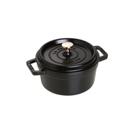 staub "Picotte Cocotte Round Black 20cm" Two Handed Cast Iron Enameled Pot IH Compatible La Cocotte Round 40509-487