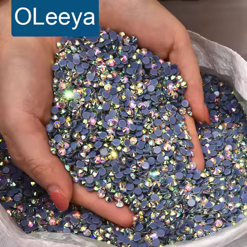 Oleeya Wholesale Bulk High Quality Grade AAAAA Rhinestones Shiny crystal /AB Flatback hotfix Rhinest