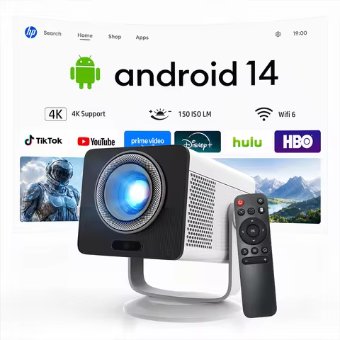 Official HP Authorized Mini Projector with WiFi and BT, Short Throw For Small Space, MC400, Type-C P