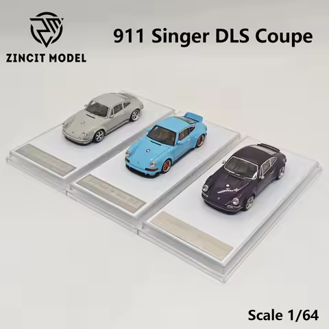 In Stock Zincit Model 1:64 911 Singer DLS & DLS Coupe Modified Diecast Model Car Purple / Light Blue