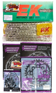 โซ่สเตอร์ โนวา/เวฟ100-ท้ายมน/เทน่า/ดรีม-เก่า/สมาย 415-13-30/32/34 เลือกได้ 1ชุด3ชิ้น RYNO+โซ่415หลาย